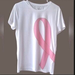 Izod T-Shirt White Short Sleeve Breast Cancer Size L